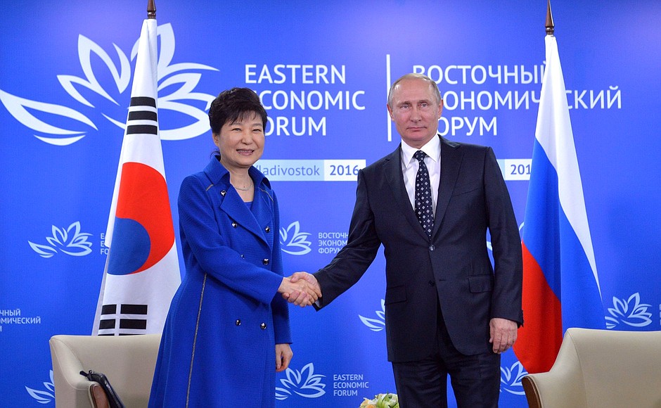 With President of the Republic of Korea Park Geun-hy.
