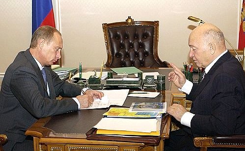 President Putin with Moscow Mayor Yury Luzhkov.