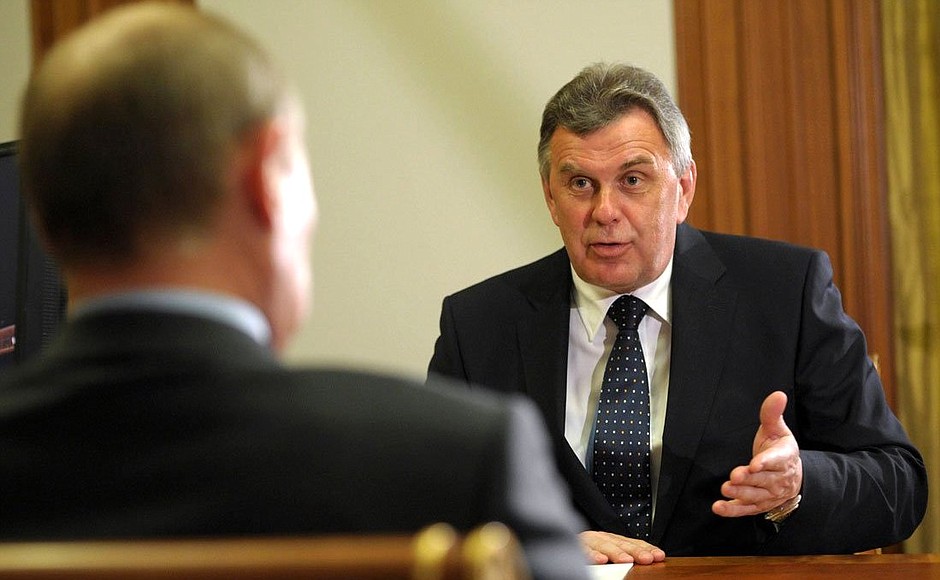 At a meeting with Yaroslavl Region Governor Sergei Yastrebov.