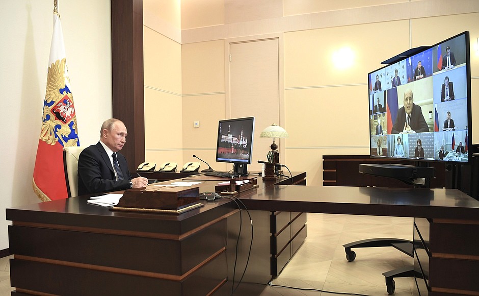 Meeting on implementing economic and social support measures (via videoconference).