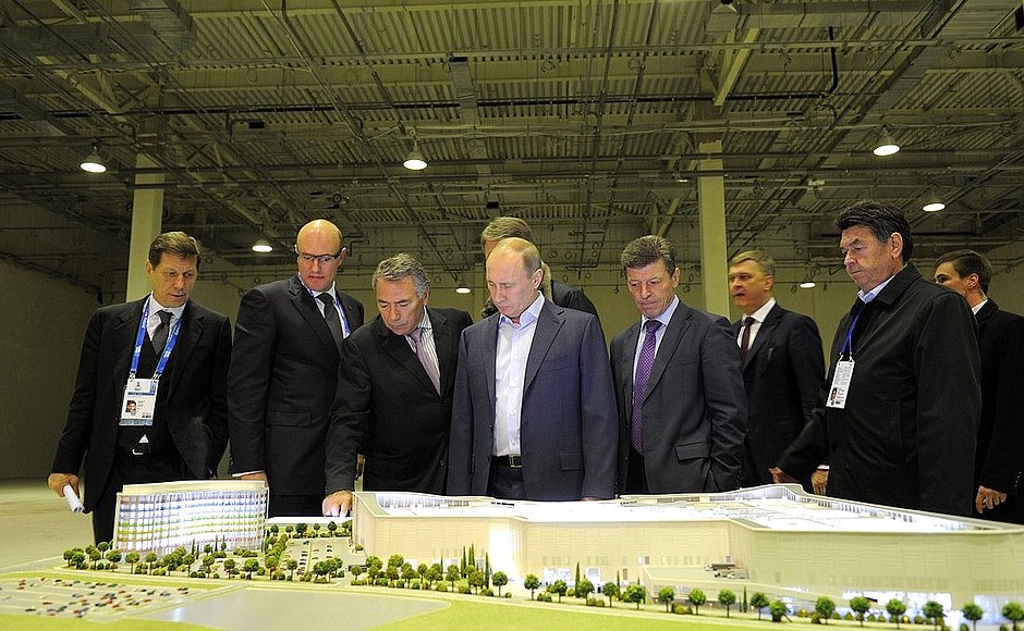 Inspecting Olympic facilities of the coastal cluster in the Imeretin Valley. Examining the Olympic Village model.