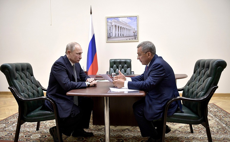 С президентом Татарстана Рустамом Миннихановым.