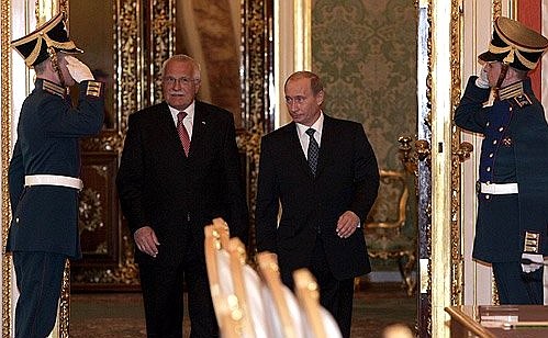 With Czech President Vaclav Klaus.