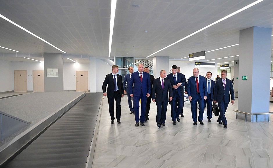 Во время посещения нового терминала аэропорта Храброво.