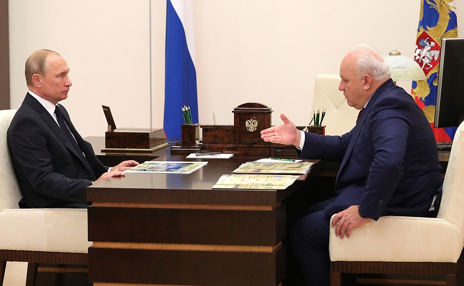 With Head of Republic of Khakassia Viktor Zimin.
