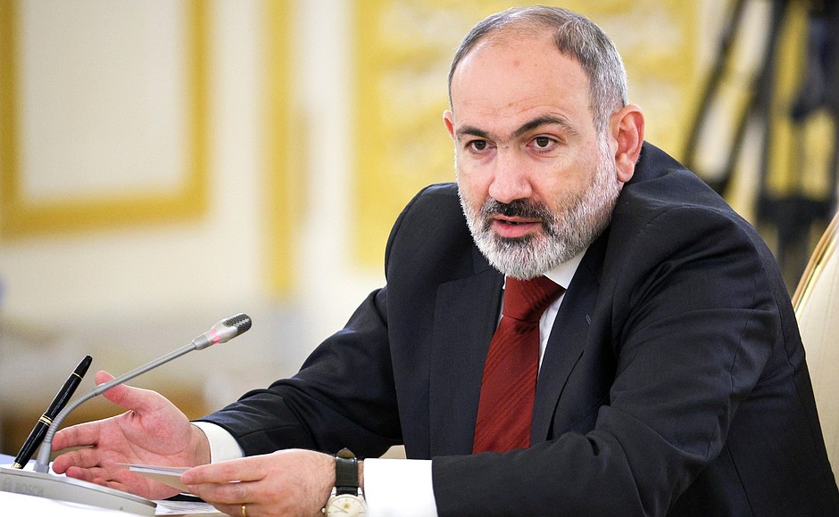 Prime Minister of Armenia Nikol Pashinyan during the meeting of the leaders of the CSTO member states.