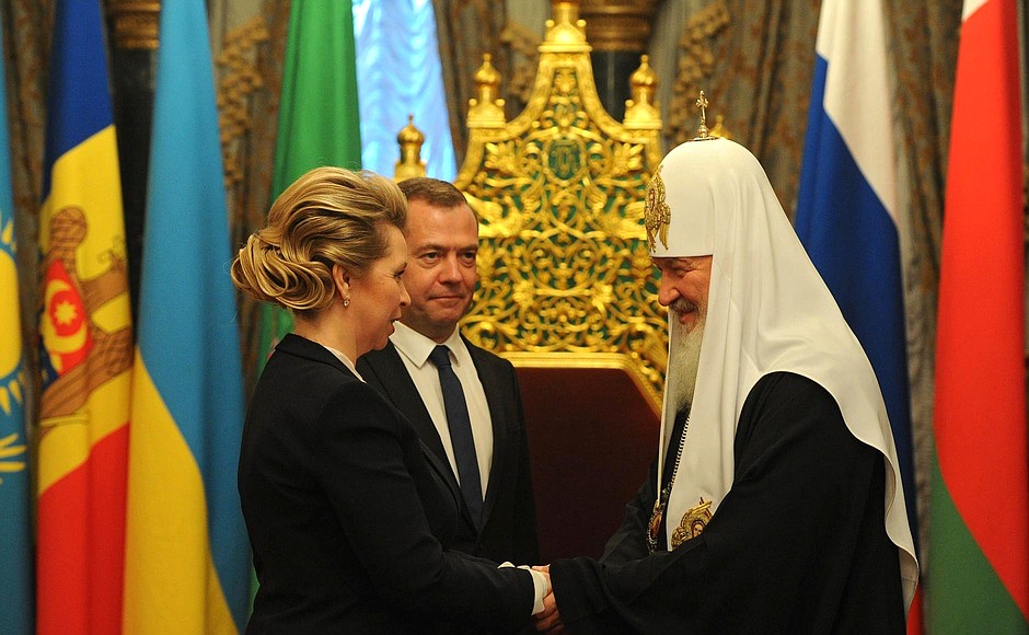 Dmitry and Svetlana Medvedev congratulated Patriarch Kirill of Moscow and All Russia on his 70th birthday.