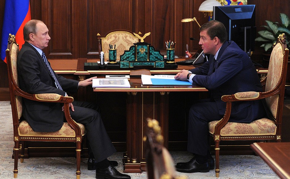 With Pskov Region Governor Andrei Turchak.