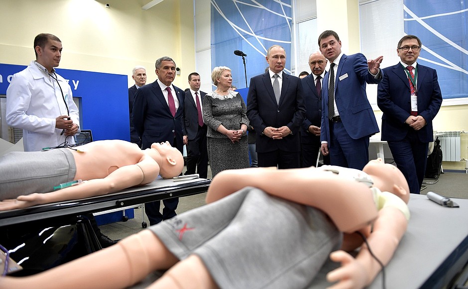 During a visit to the simulation and training centre at the Institute for Fundamental Medicine and Biology of Kazan Federal University.