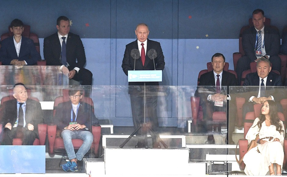 На церемонии открытия чемпионата мира по футболу 2018 года.