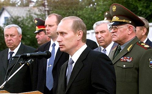 A speech at the ceremony of unveiling a memorial stone erected on the site of a future monument to paratroopers of the 6th company, 76th guards airborne division, who perished heroically in Chechnya.