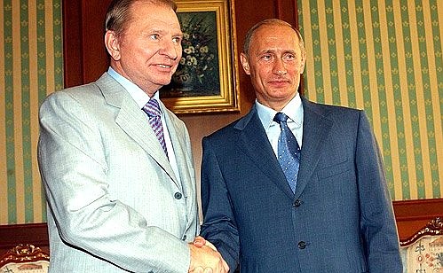 Meeting with Ukrainian President Leonid Kuchma.