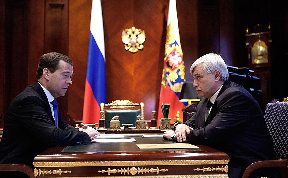 С губернатором Санкт-Петербурга Георгием Полтавченко.