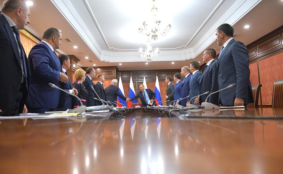 Before the start of a meeting on Ingushetia’s socioeconomic development.