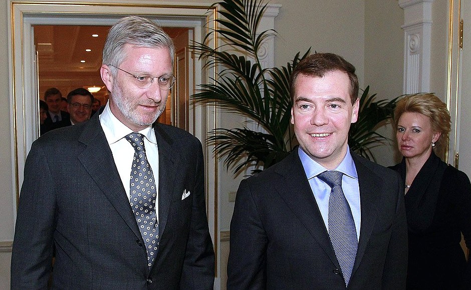 With Crown Prince Philippe of Belgium.