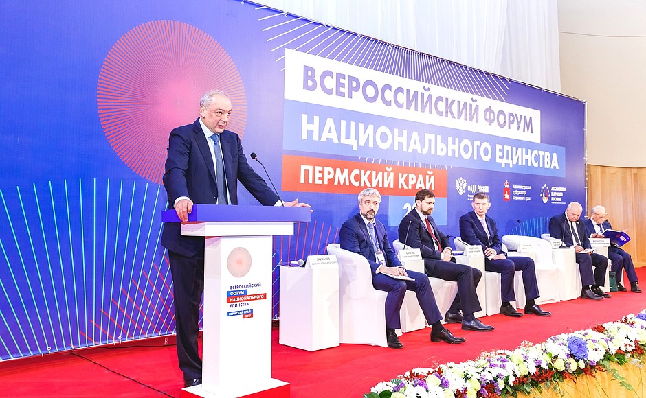 Deputy Chief of Staff of the Presidential Executive Office Magomedsalam Magomedov took part in the All-Russian National Unity Forum.
