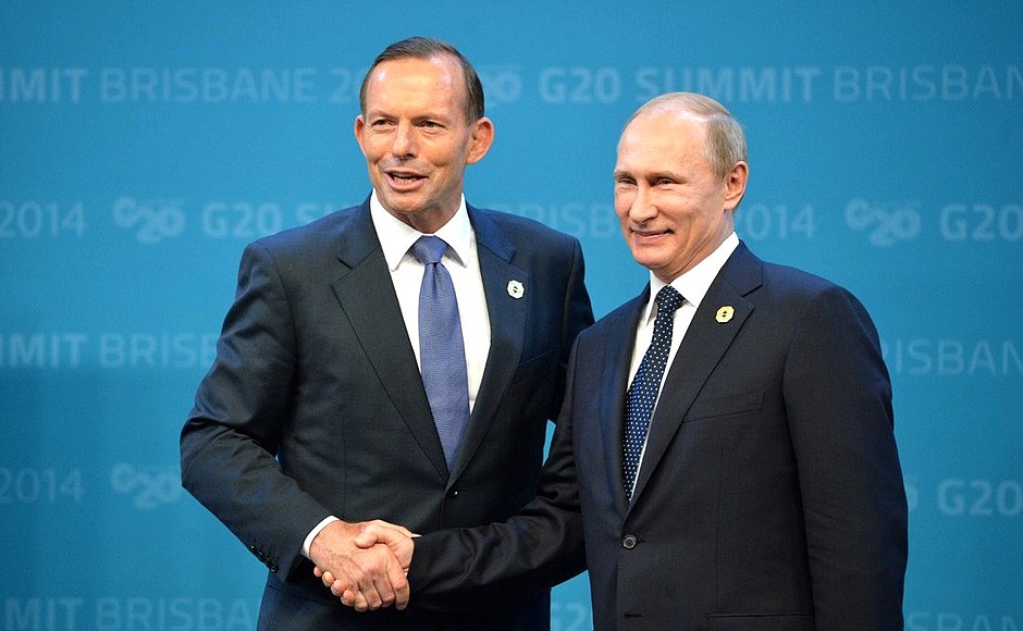 С Премьер-министром Австралии Тони Эбботом.