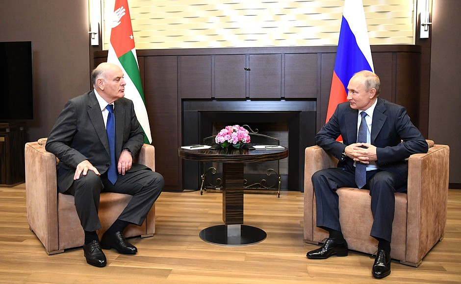 With President of Abkhazia Aslan Bzhania.