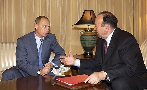 С Президентом Башкирии Муртазой Рахимовым.