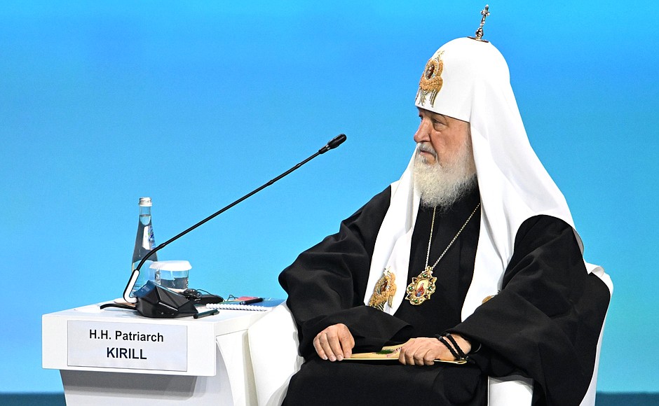 Patriarch Kirill of Moscow and All Russia at the plenary session of the Russia-Africa Economic and Humanitarian Forum.