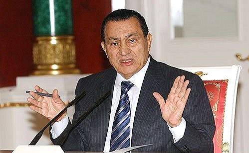 Президент Египта Хосни Мубарак на пресс-конференции по итогам российско-египетских переговоров.
