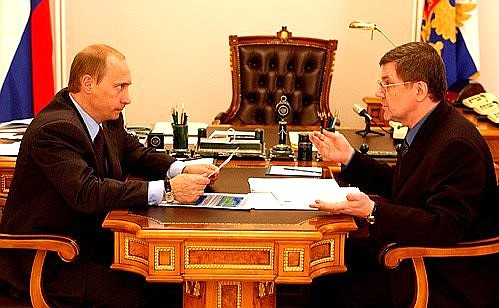 President Putin with Justice Minister Yury Chaika.