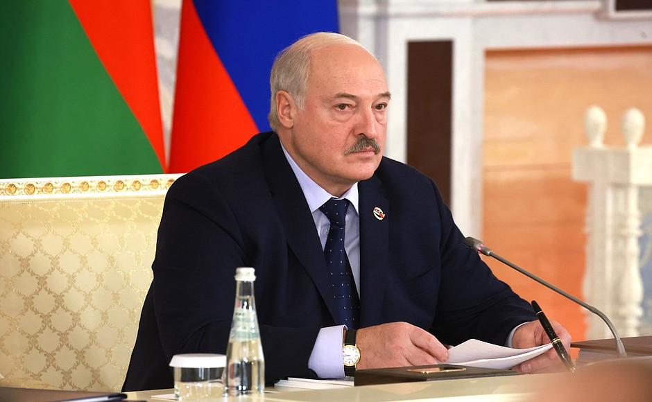 President of Belarus Alexander Lukashenko at a meeting of the Supreme State Council of the Union State.
