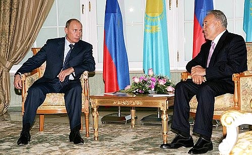 With the President of Kazakhstan, Nursultan Nazarbaev.