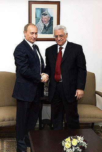 With the head of the Palestinian National Authority, Mahmoud Abbas.