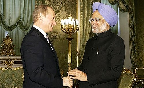 With Indian Prime Minister Manmohan Singh.