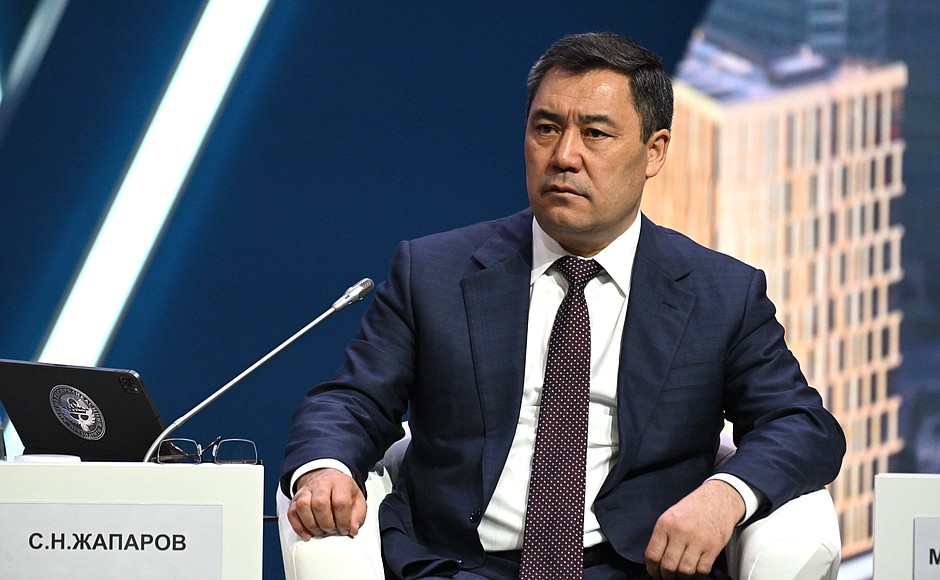 Plenary session of the Eurasian Economic Forum. President of Kyrgyzstan Sadyr Japarov.