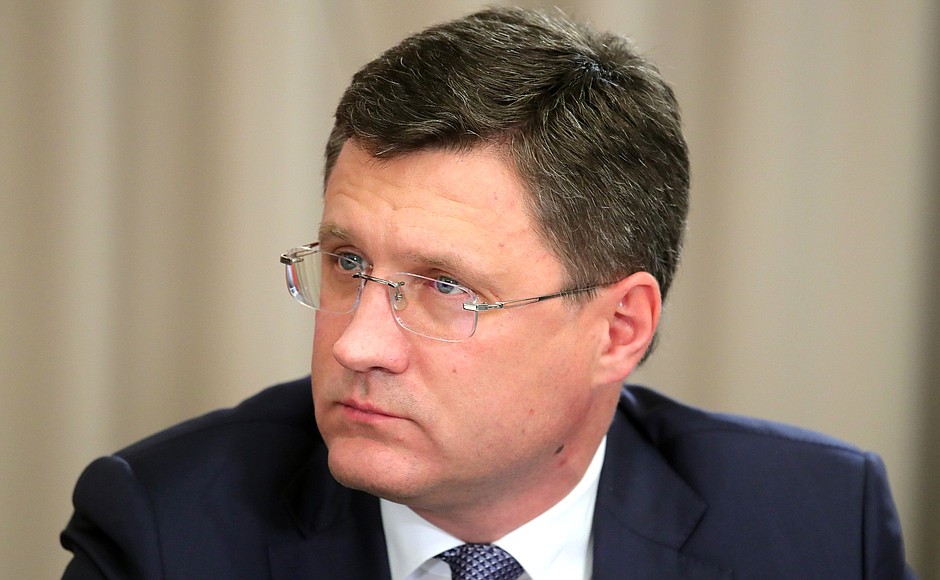 Minister of Energy Alexander Novak at a meeting on electric power industry development.