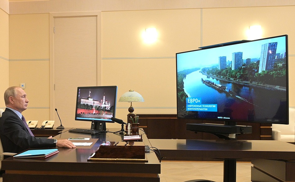 Opening of Euro+ combined oil refining unit at Moscow Refinery (via videoconference).