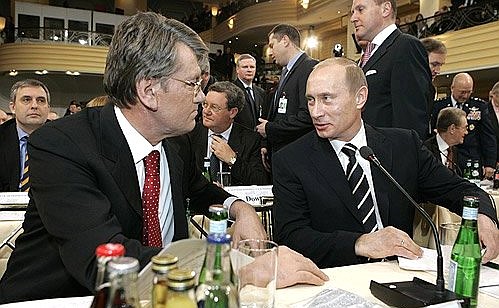At the 43rd Munich Conference on Security Policy with Ukrainian President Viktor Yushchenko.