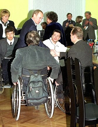 Vladimir Putin with representatives of public organisations for the support of the disabled.