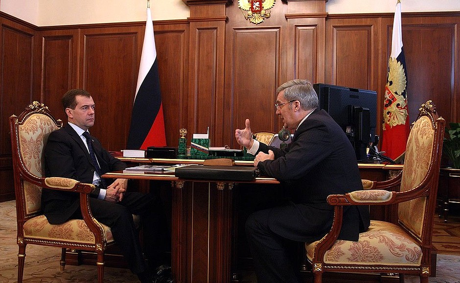 С губернатором Новосибирской области Виктором Толоконским.