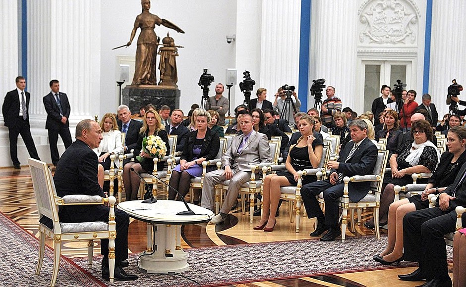 Meeting with participants in the annual national Teacher of the Year 2012 competition.