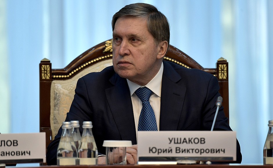 Aide to the President of Russia Yury Ushakov during Russian-Kyrgyzstani talks.