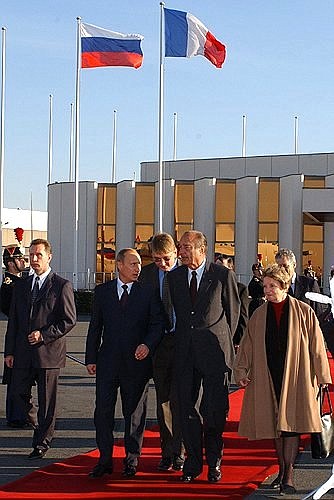 Mr Chirac personally walked Mr Putin to the aircraft as a sign of respect for the Russian President.