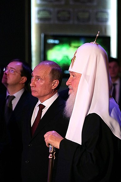 With Patriarch Kirill of Moscow and All Russia at the exposition My History. The Rurik Dynasty.