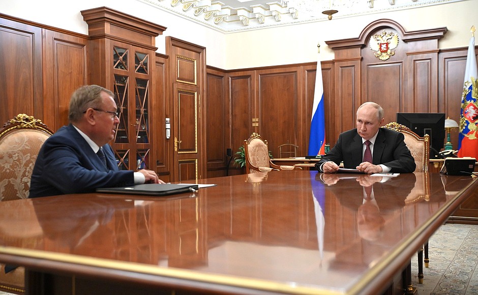 With President and Chairman of VTB Bank Management Board Andrei Kostin.