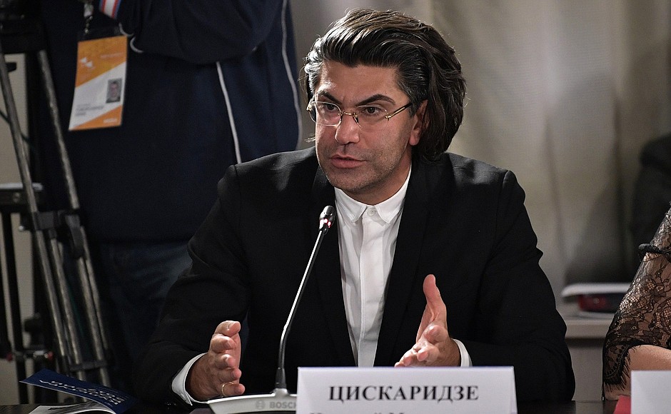 Nikolai Tsiskaridze, Rector of the Agrippina Vaganova Academy of Russian Ballet, during the meeting on supporting talented youth in the arts.