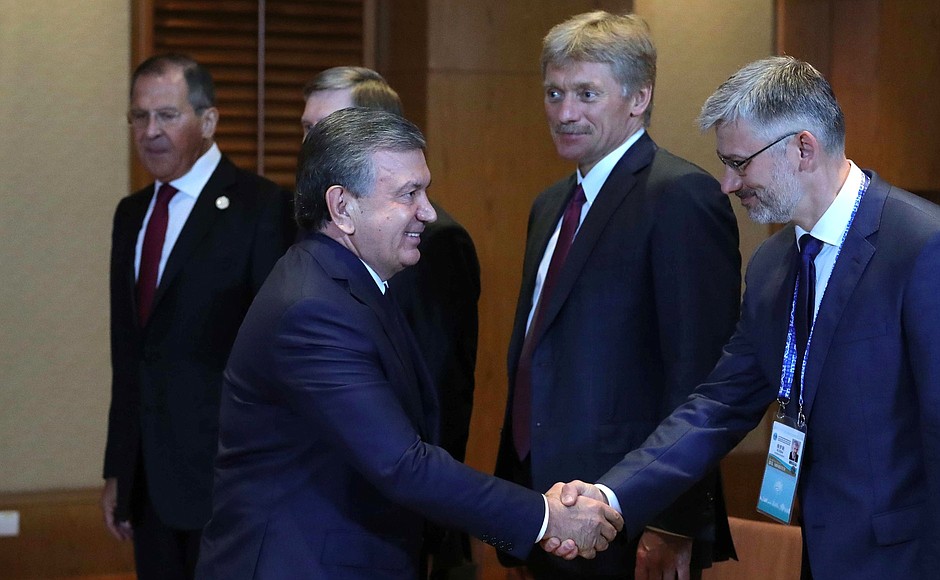Meeting with President of Uzbekistan Shavkat Mirziyoyev.