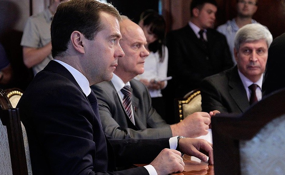 Встреча с руководителями политических партий, представленных в Государственной Думе.
