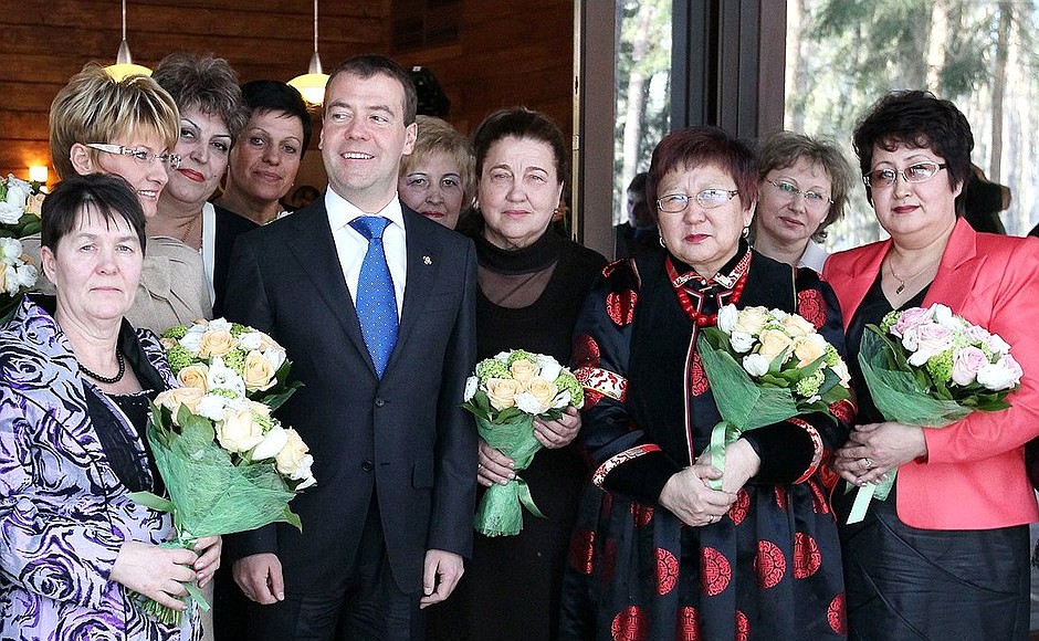 On the eve of the International Women’s Day, Dmitry Medvedev met with women who have been awarded state decorations.