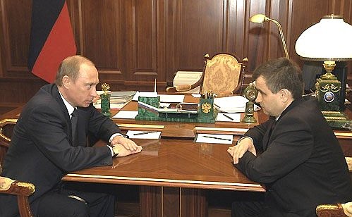 President Putin with Internal Affairs Minister Rashid Nurgaliyev.