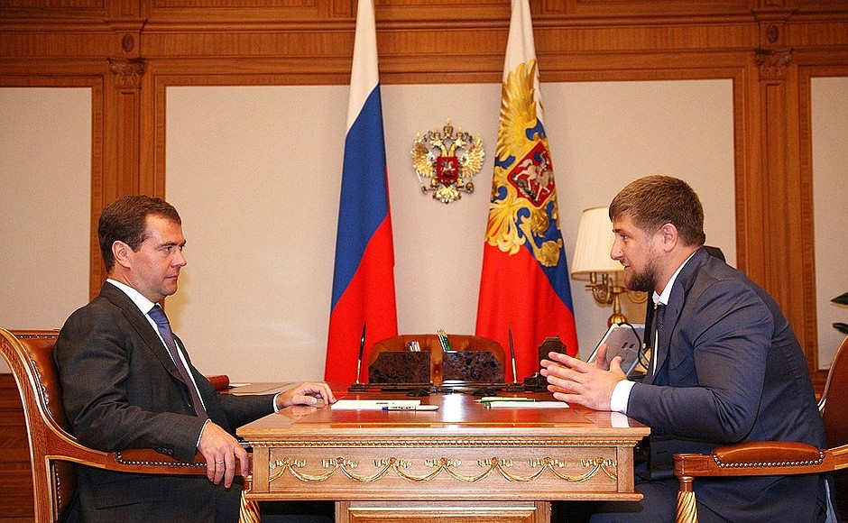 С Президентом Чеченской Республики Рамзаном Кадыровым.