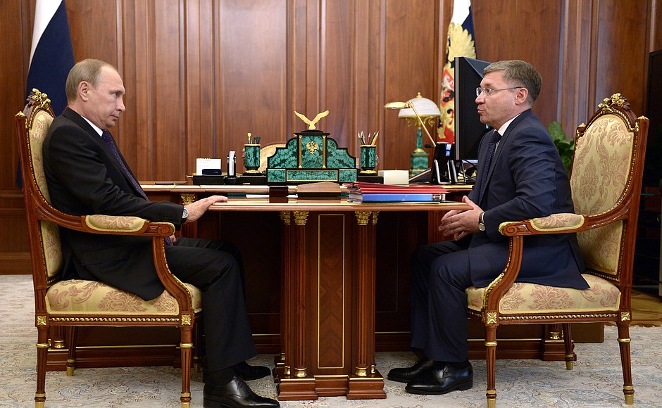 With Governor of Tyumen Region Vladimir Yakushev.