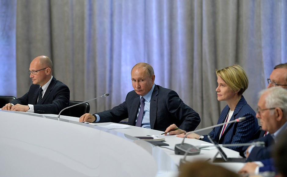 At a meeting with new members of Russian Popular Front central headquarters.