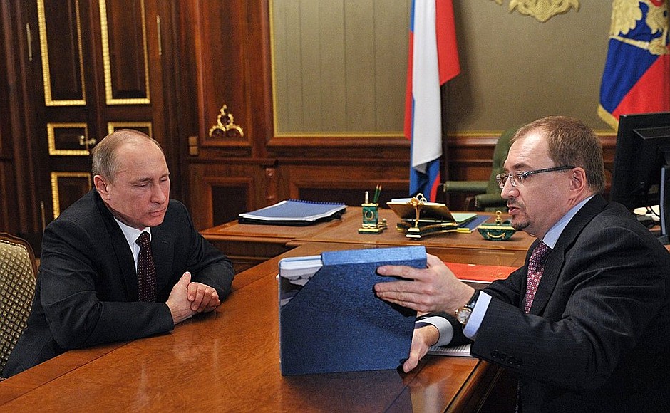With Rector of St Petersburg State University Nikolai Kropachev.